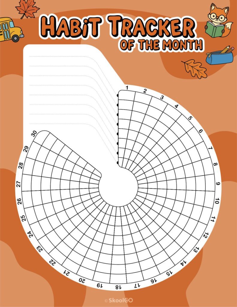Printable September habit tracker calendar page