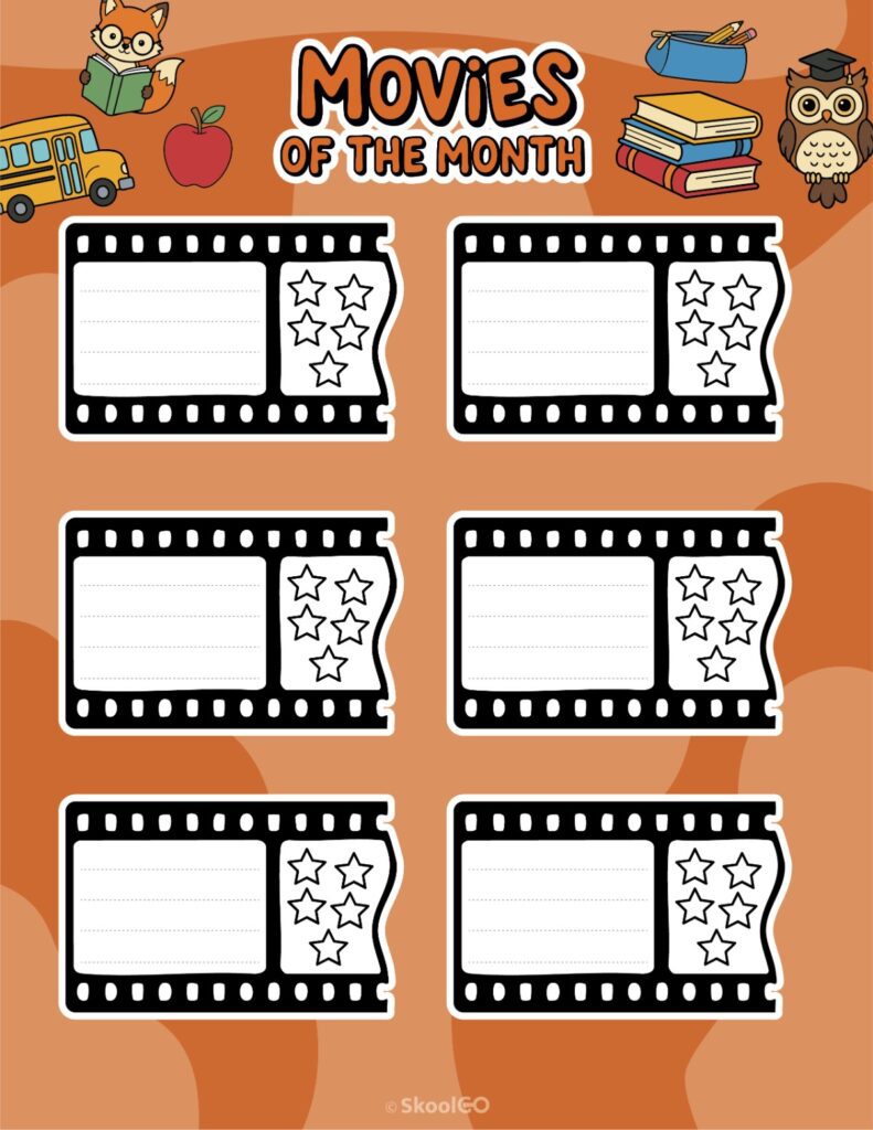 September Movies Page Printable September movies page for journaling, planning, and reminders