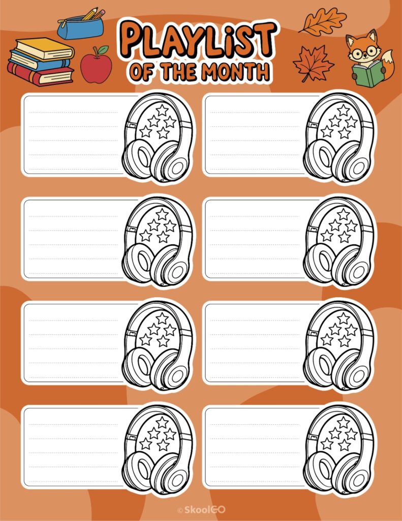 September Playlists Page Printable September playlists page for journaling, planning, and reminders