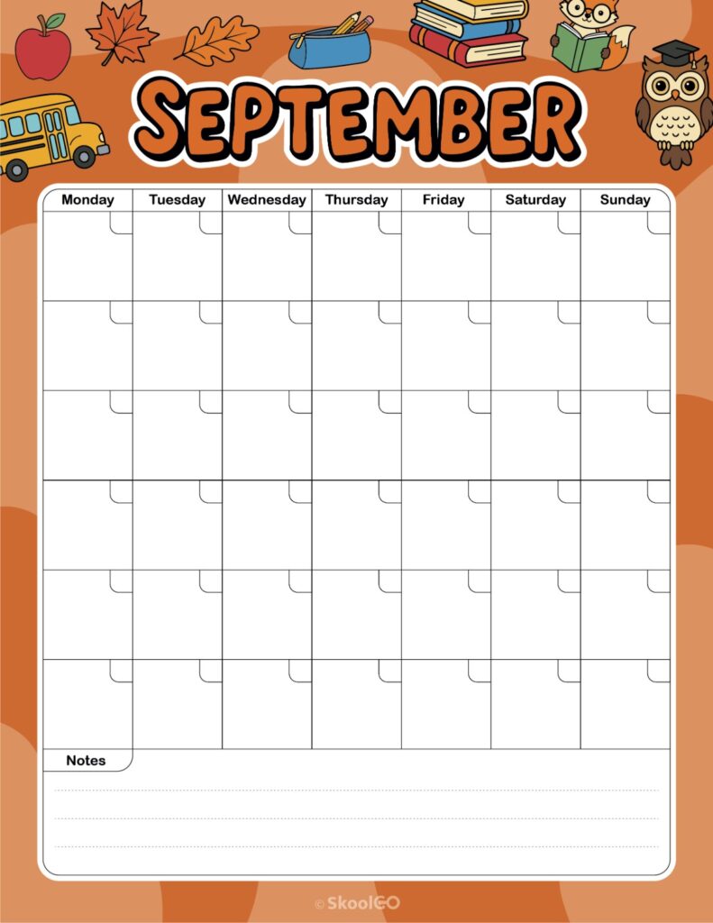 Monthly Journal Planning Page September monthly journal planner printable page