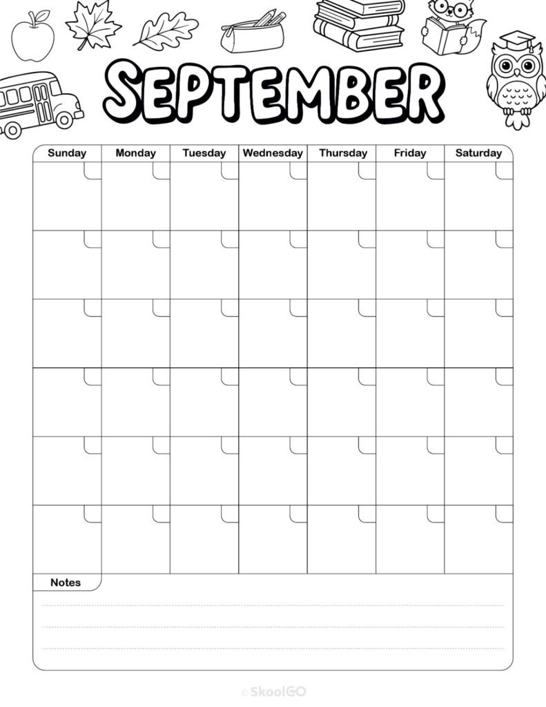 Weekly Journal Planner Layout Black and White Printable weekly journal planning page for September in black and white