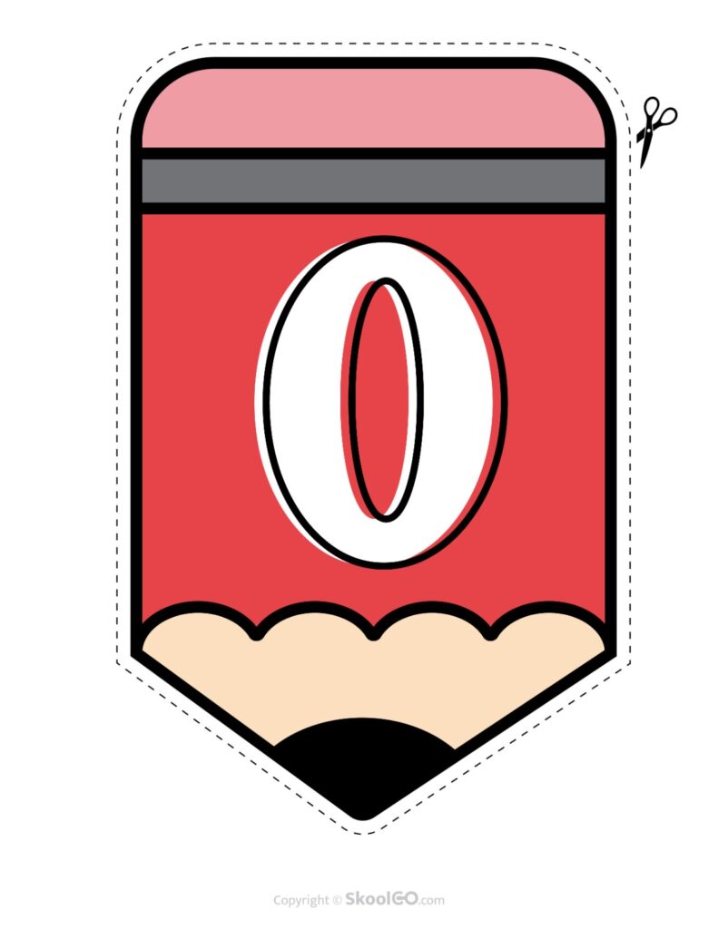 Back to School Pencil Alphabet Banner Letter O Printable pencil alphabet bulletin banner letter O in full color