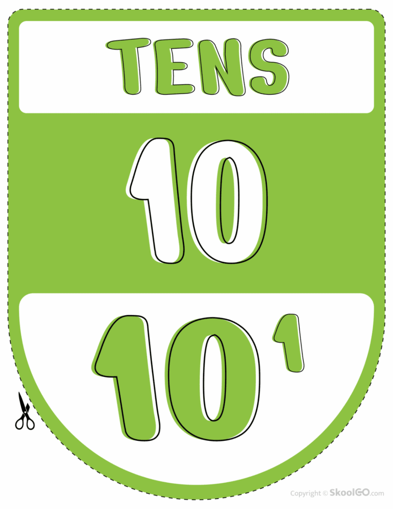 Color tens place value classroom poster