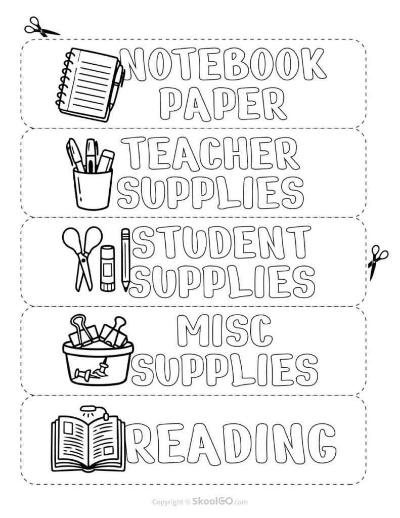 Teacher Toolbox Labels Black and White – Reading and Supplies Black and white teacher toolbox labels for notebook paper, teacher supplies, student supplies, misc supplies, and reading.