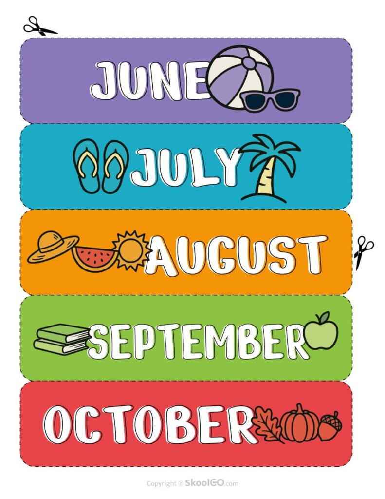 Teacher Toolbox Labels – June to October Drawer Labels Printable teacher toolbox labels with June through October drawer labels for classroom supplies.