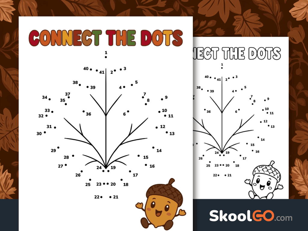 Connect the dots worksheet for number recognition and early learning