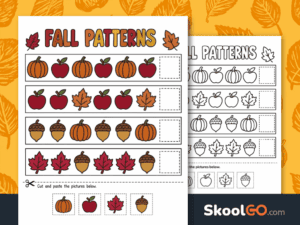 Fall pattern recognition worksheet for early math practice