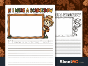 Free printable If I Were a Scarecrow writing activity for creative fall writing practice