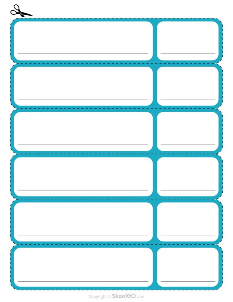 Blue Birthday Display Student Name Labels Printable Blue printable birthday display name labels for organizing student birthdays in the classroom.
