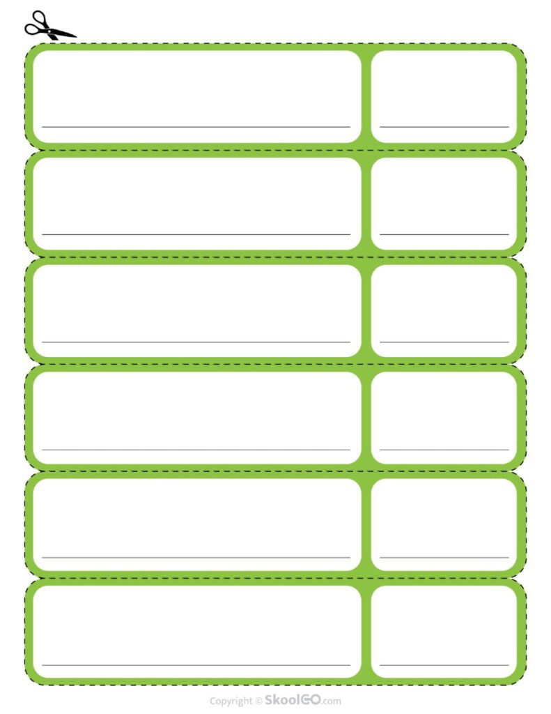 Green Birthday Display Student Name Labels Printable Green printable birthday display name labels for classroom birthday boards and bulletin board displays.
