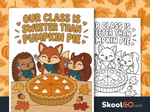 Our Class Is Sweeter Than Pumpkin Pie Classroom Poster free printable for fall classroom decor