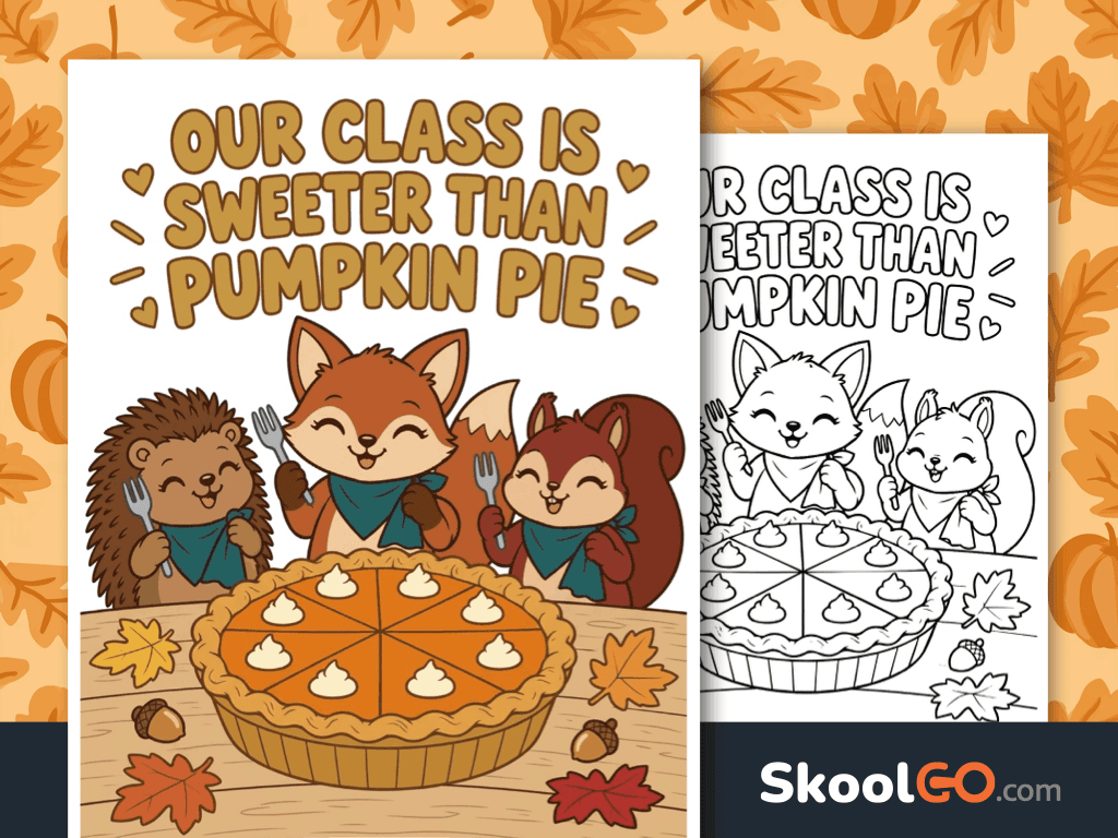 Our Class Is Sweeter Than Pumpkin Pie Classroom Poster free printable for fall classroom decor