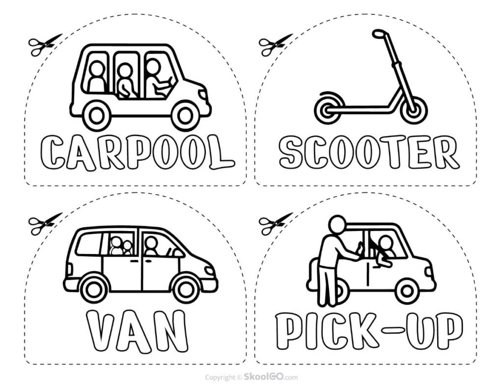 Transportation Cards for Teachers Printable teacher transportation cards for daily classroom dismissal management.