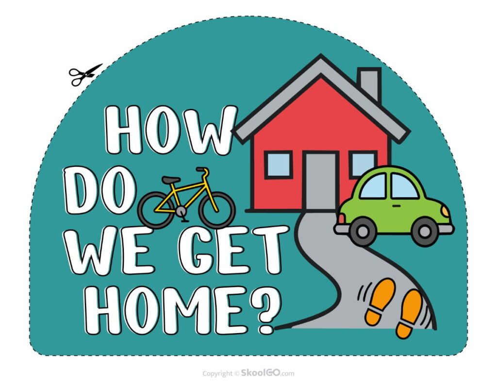 Printable Classroom Dismissal Transportation Cards Cover Cover page of printable classroom dismissal transportation cards featuring colorful transportation options.