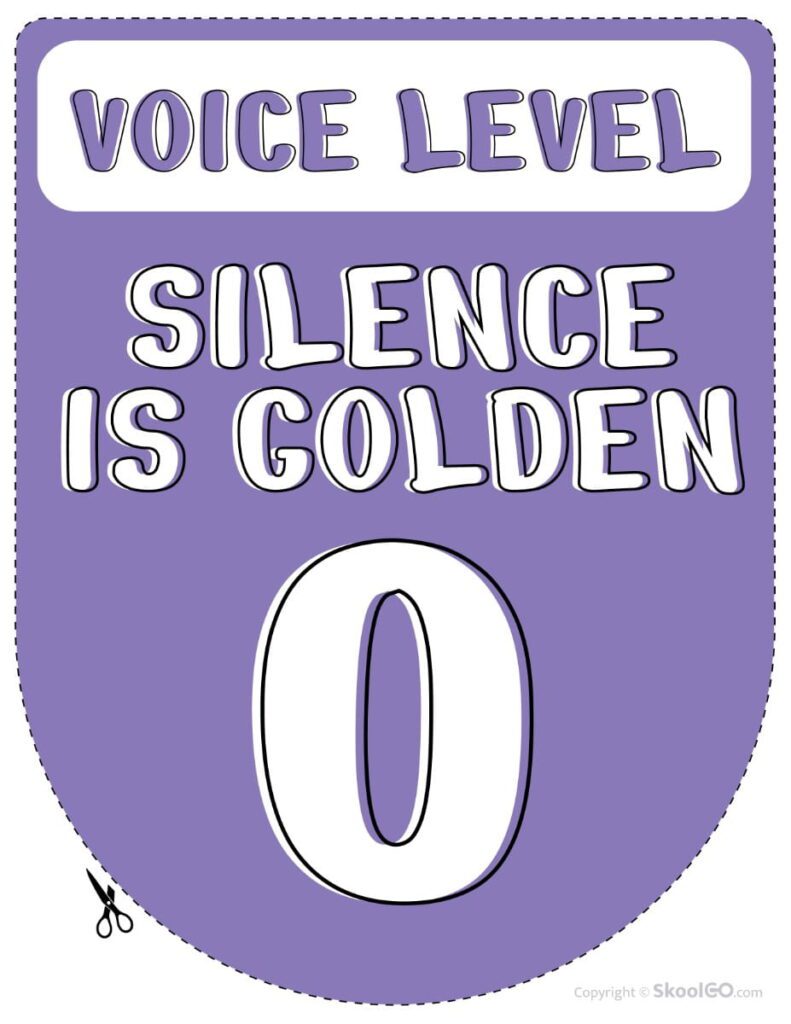 Voice Level 0 Classroom Poster Printable Voice Level 0 classroom display poster in color.