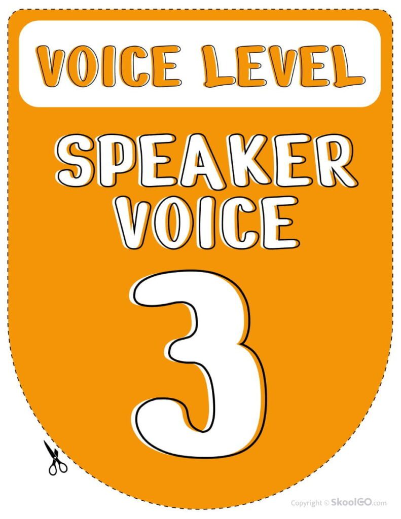 Voice Level 3 Classroom Poster Printable Voice Level 3 classroom display poster in color.