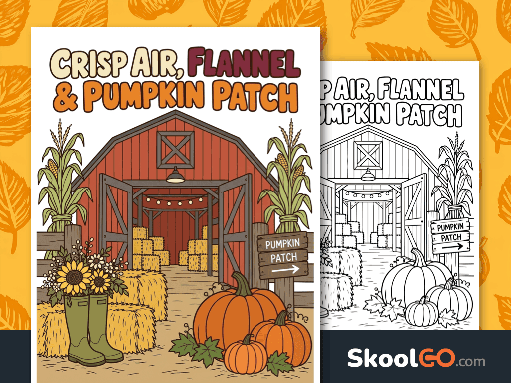 Pumpkin patch fall poster free printable for seasonal classroom decor