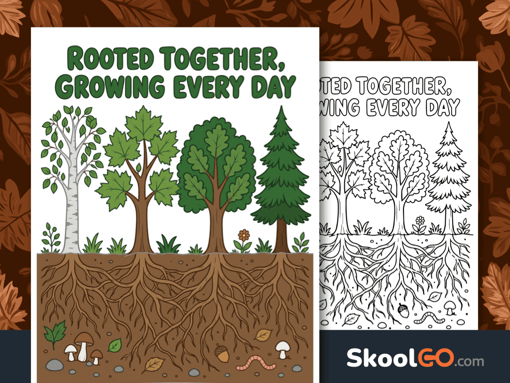 Rooted Together Growing Every Day printable poster for classroom inspiration